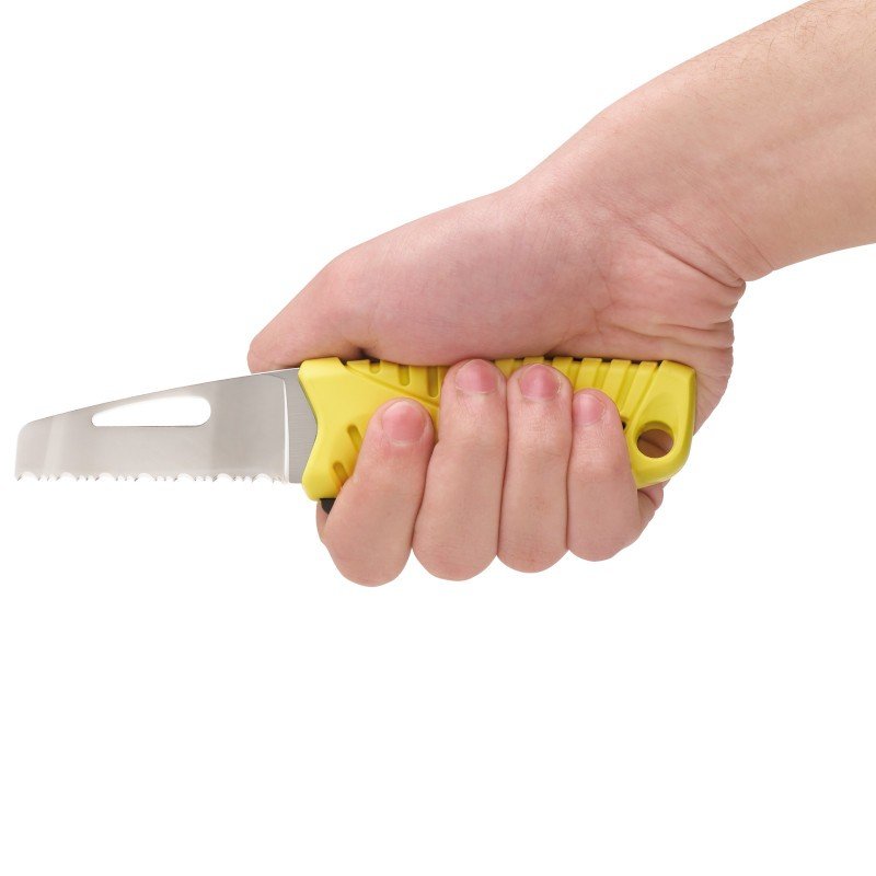 Wichard Rescue Knife with Fixed Blade and Sheath - Yellow - Image 2