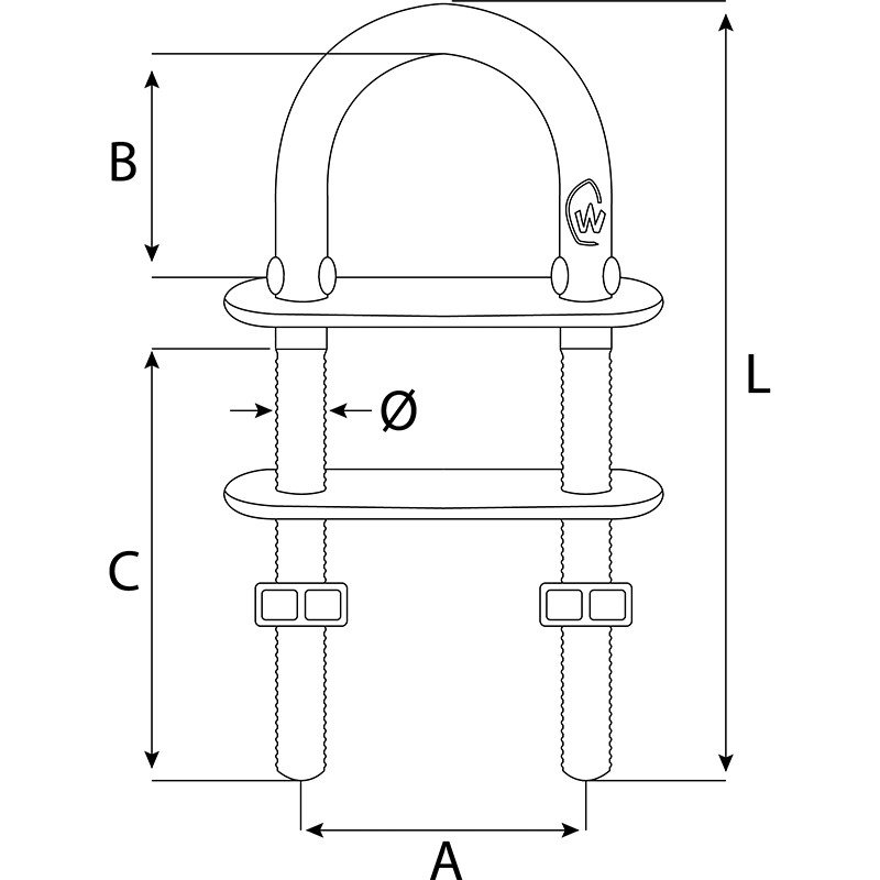 Wichard M5 Stainless Steel U-Bolt - Image 2