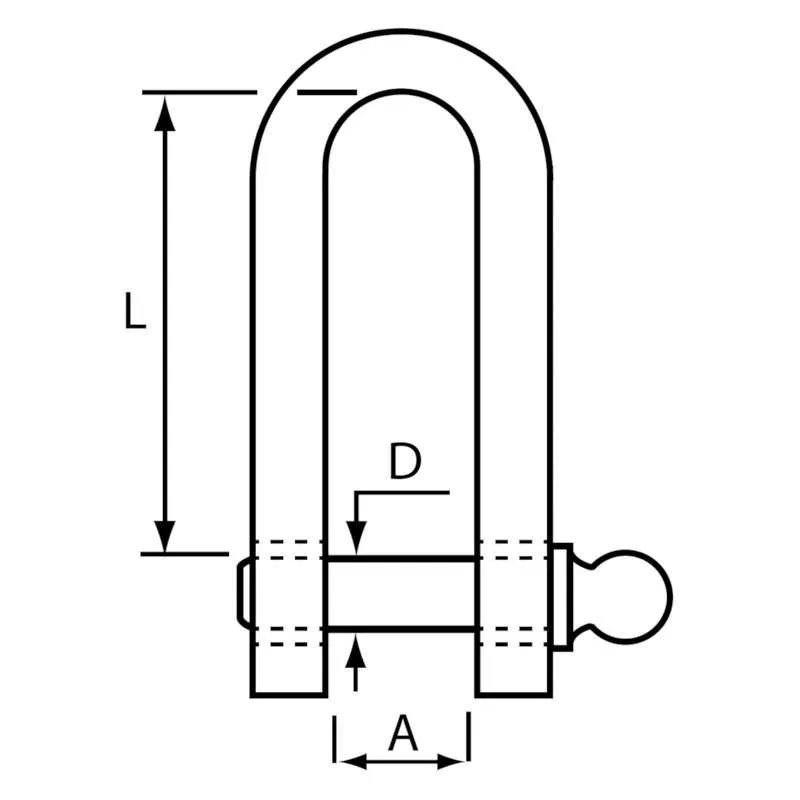 Allen 4mm Slotted Pin D Shackle - Individual - Image 2